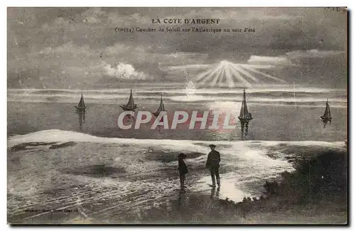 Cartes postales Coucher de soleil sur l'Atlantique un soir d'ete