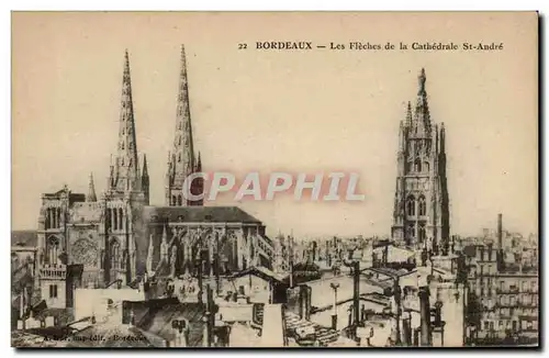 Cartes postales Bordeaux Les fleches de la cathedrale St Andre