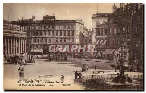 Cartes postales Bordeaux Fontaine Tourny et place de la Comedie