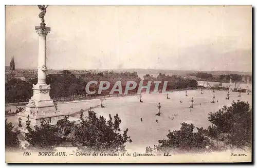 Ansichtskarte AK Bordeaux Colonne des Girondins et les Quinconces