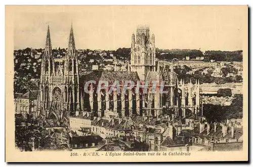 Cartes postales Rouen l&#39eglise Saint ouen vue de la cathedrale