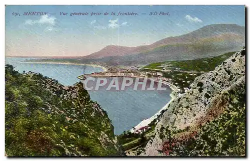 Cartes postales Menton Vue generale prise de la frontiere