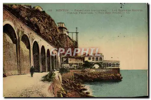 Cartes postales Menton Frontiere italienne Les rochers rouges