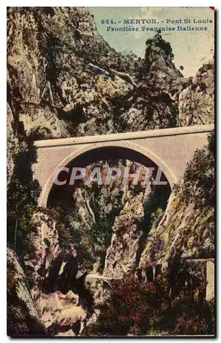 Cartes postales Menton Pont St Louis Frontiere Franco italienne