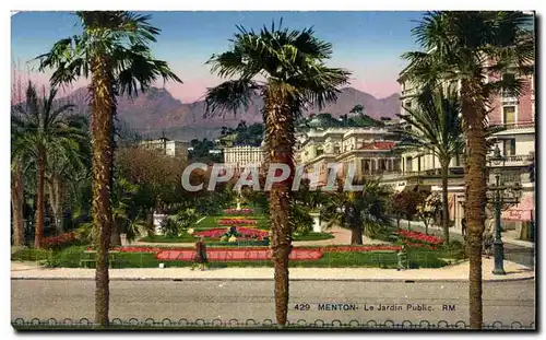 Cartes postales Menton Le jardin public