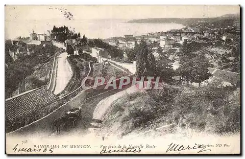 Cartes postales Menton Vue prise de la nouvelle route