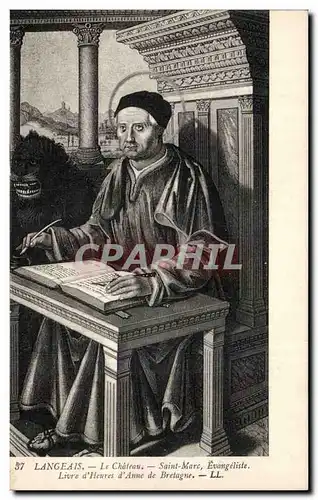 Cartes postales Langeais Le chateau Saint marc Evangeliste Livre d&#39heures d&#39Anne de Bretagne
