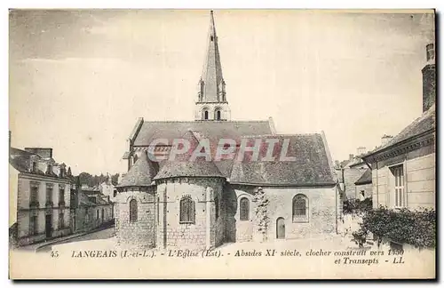 Cartes postales Langeais L&#39eglise Absides 11eme cocher construit vers 1450 et transepts