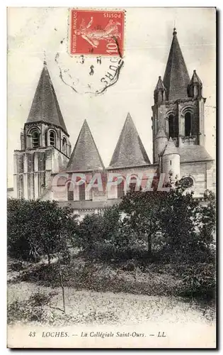 Loches Cartes postales La collegiale Saint ours