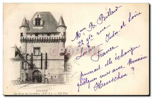 Loches Cartes postales Chateau La porte des Cordeliers