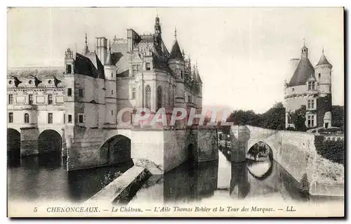 Cartes postales Chateau de Chenonceaux L&#39aile Thomas Bohier et la Tour des Marques