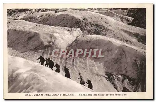 Ansichtskarte AK Chamonix Mont Blanc Caravane au glacier des Bossons