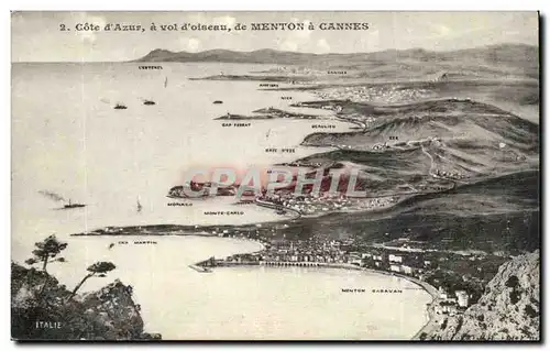 Cartes postales Cote d&#39Azur de Menton a Cannes