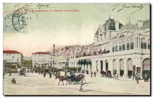 Cartes postales Nice Place Massena et casino municipal