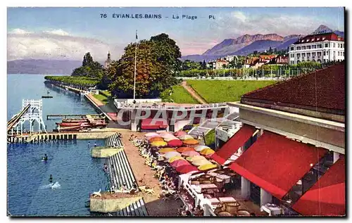 Cartes postales Evian les Bains La plage