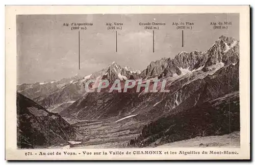 Ansichtskarte AK Au col de Voza Vue sur la vallee de Chamonix et les aiguilles du Mont Blanc