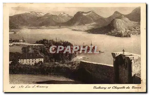 Cartes postales Lac d&#39Annecy Talloires et chapelle du Toron