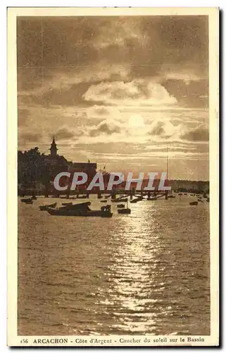 Cartes postales Arcachon Cote d'argent Coucher de soleil sur le bassin