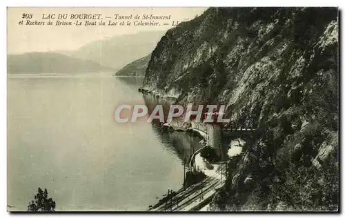 Ansichtskarte AK Lac du Bourget Tunnel de St Innocent et rochers de Brison Le bout du lac et le Colombier