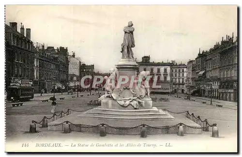 Cartes postales Bordeaux La statue de Gambetta et les allees de Tourny