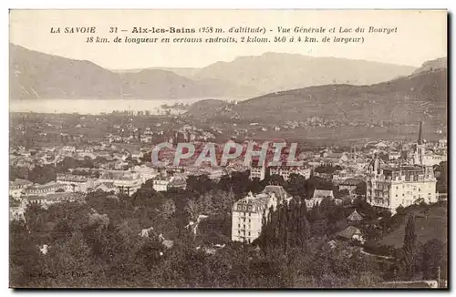 Cartes postales Aix les Bains Vue generale et lac du Bourget