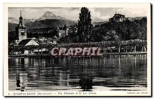 Ansichtskarte AK Evian les Bains Vue generale et le lac leman