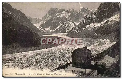 Ansichtskarte AK Chamonix Mer de glace et gare du Montevers Train