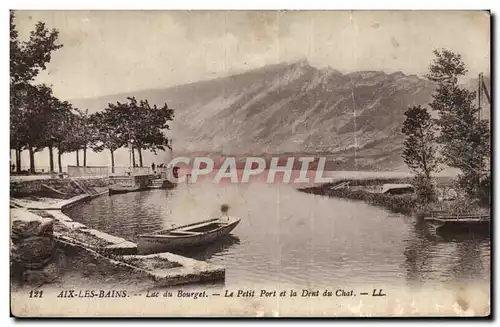 Ansichtskarte AK Aix les Bains Lac du Bourget Le petit port et la dent du chat