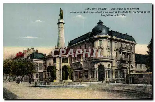 Ansichtskarte AK Chambery Boulevard de la colonne Monument eleve a la memoire du general Comte de Boigne Elephant