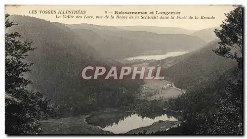 Cartes postales Retournemer et Longemer La vallee des lacs vue de la route de la Schulcht dans le foret de la Br