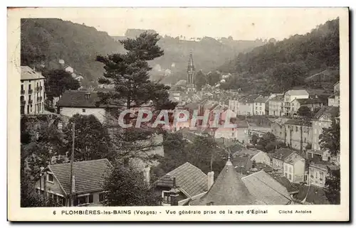 Cartes postales Plombieres les Bains Vue generale prise de la rue d'Epinal