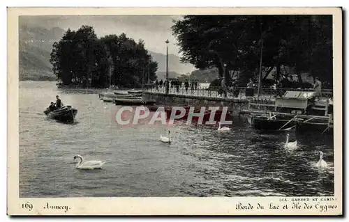 Cartes postales Annecy Bords du lac et ile des Cygnes