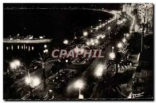 Cartes postales Nice La promenade des anglais la nuit