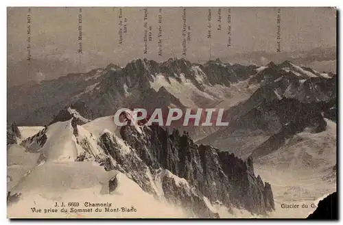 Cartes postales Chamonix Vue prise du sommet du Mont Blanc