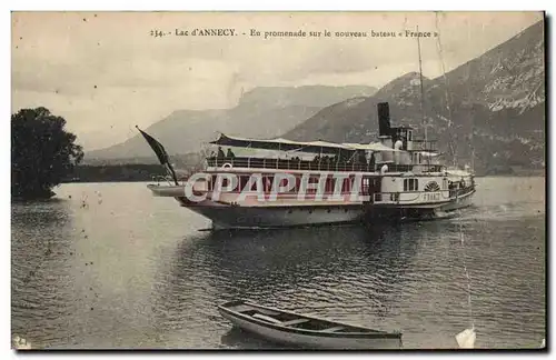 Cartes postales Lac d&#39Annecy En promenade sur le nouveau bateau France