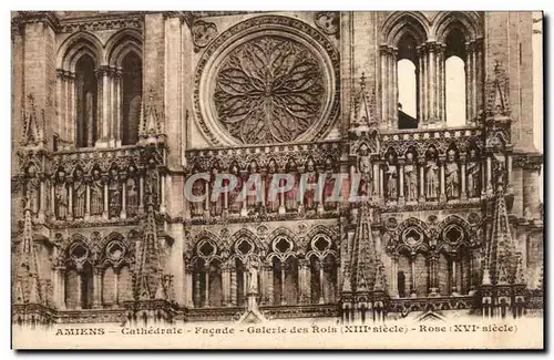 Cartes postales Cathedrale d'Amiens Galerie des rois
