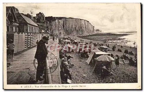 Cartes postales Ault Onival sur mer Vue d'ensemble de la plage a maree basse