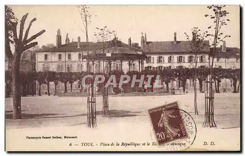 Ansichtskarte AK Toul Place de la Republique et kiosque de musique