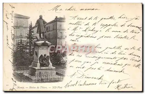 Cartes postales Nancy Statue de Thiers