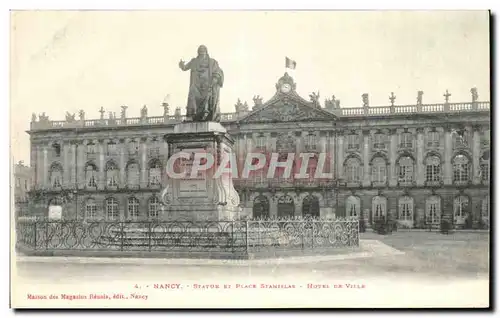 Nancy Cartes postales Statue et place Stanislas Hotel de ville