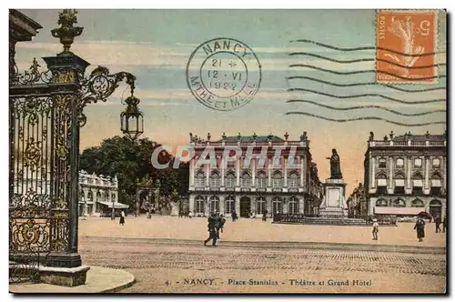 Cartes postales Nancy Place Stanislas Theatre et grand hotel