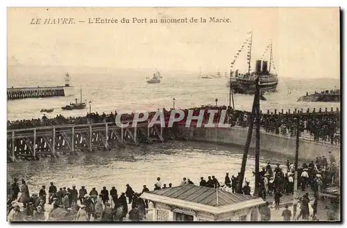 Cartes postales Le Havre L'entree du port au moment de la maree