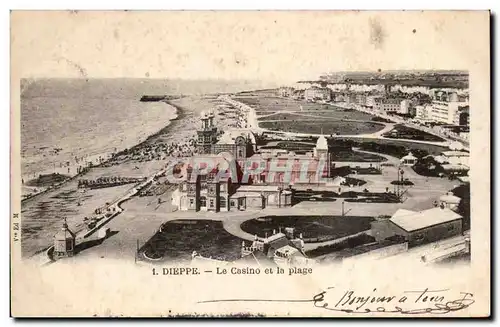 Cartes postales Dieppe the casino and the beach