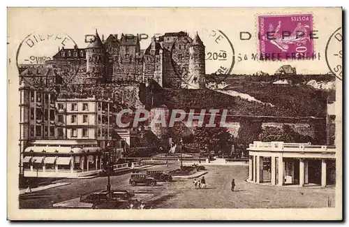 Cartes postales Dieppe Galeries du casino et le vieux chateau