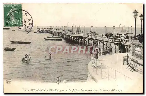 Ansichtskarte AK Arcachon La jetee Promenade a maree haute