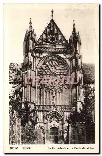 Cartes postales Sens La cathedrale et la porte de Moise