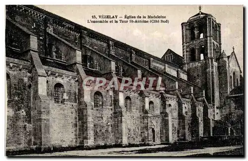 Cartes postales Vezelay Eglise de la Madeleine L'ensemble de la tour St Antoine