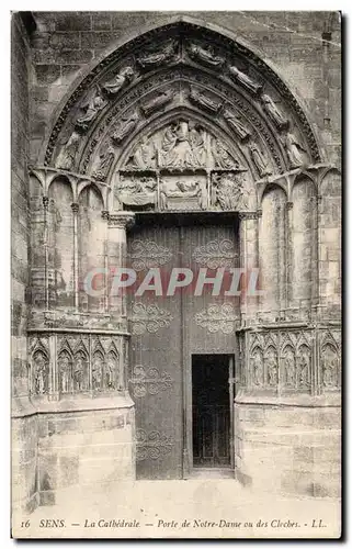 Cartes postales Sens La cathedrale Porte de Notre Dame ou des cloches