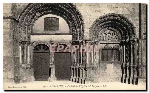 Cartes postales Avallon Portail de l'eglise St Lazare