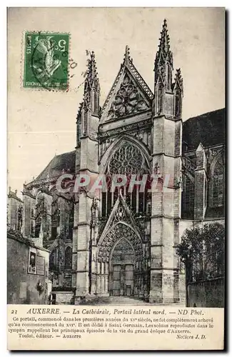 Ansichtskarte AK Auxerre La cathedrale Portail lateral nord